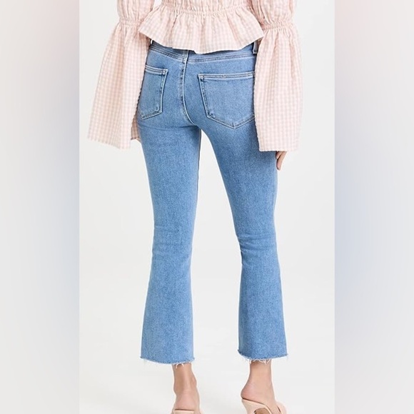 PAIGE Women's Size 28 Colette Crop Flare Distressed Hem Jeans Color Mel - Picture 3 of 12